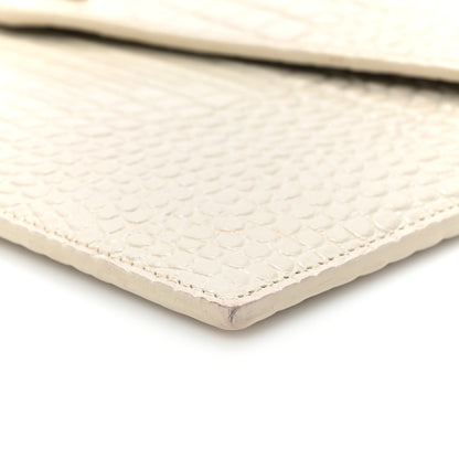 Saint Laurent Calfskin Crocodile Embossed Uptown Monogram Clutch Porcellana 9 of 14