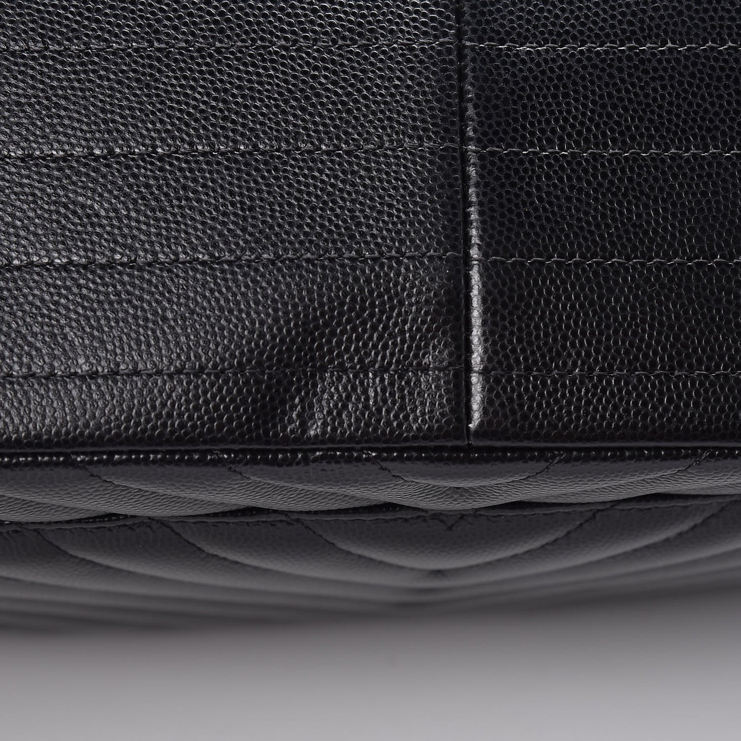 Caviar Chevron Quilted Jumbo Double Flap Black