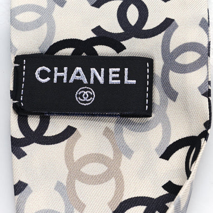 Chanel Silk CC Slim Bandeau Scarf Ecru Multicolor 3 of 3