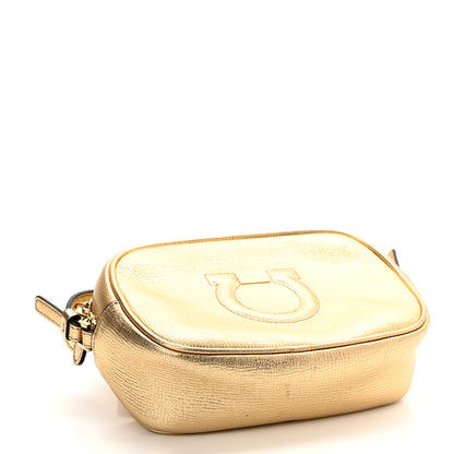 Salvatore Ferragamo Metallic Calfskin City Goncho Crossbody Camera Bag Gold 4 of 11