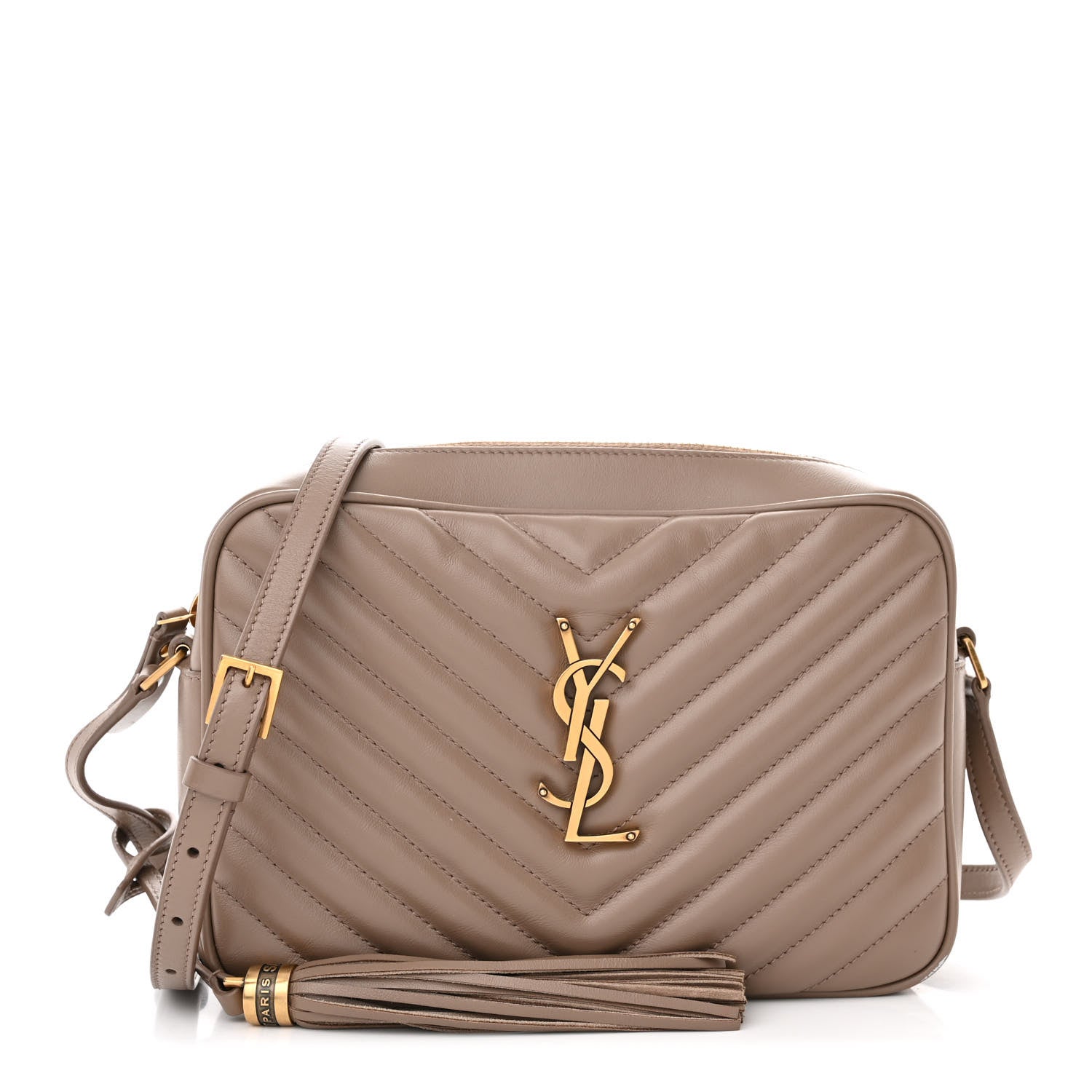 Saint Laurent Calfskin Matelasse Monogram Lou Camera Bag Dark Latte 1 of 11