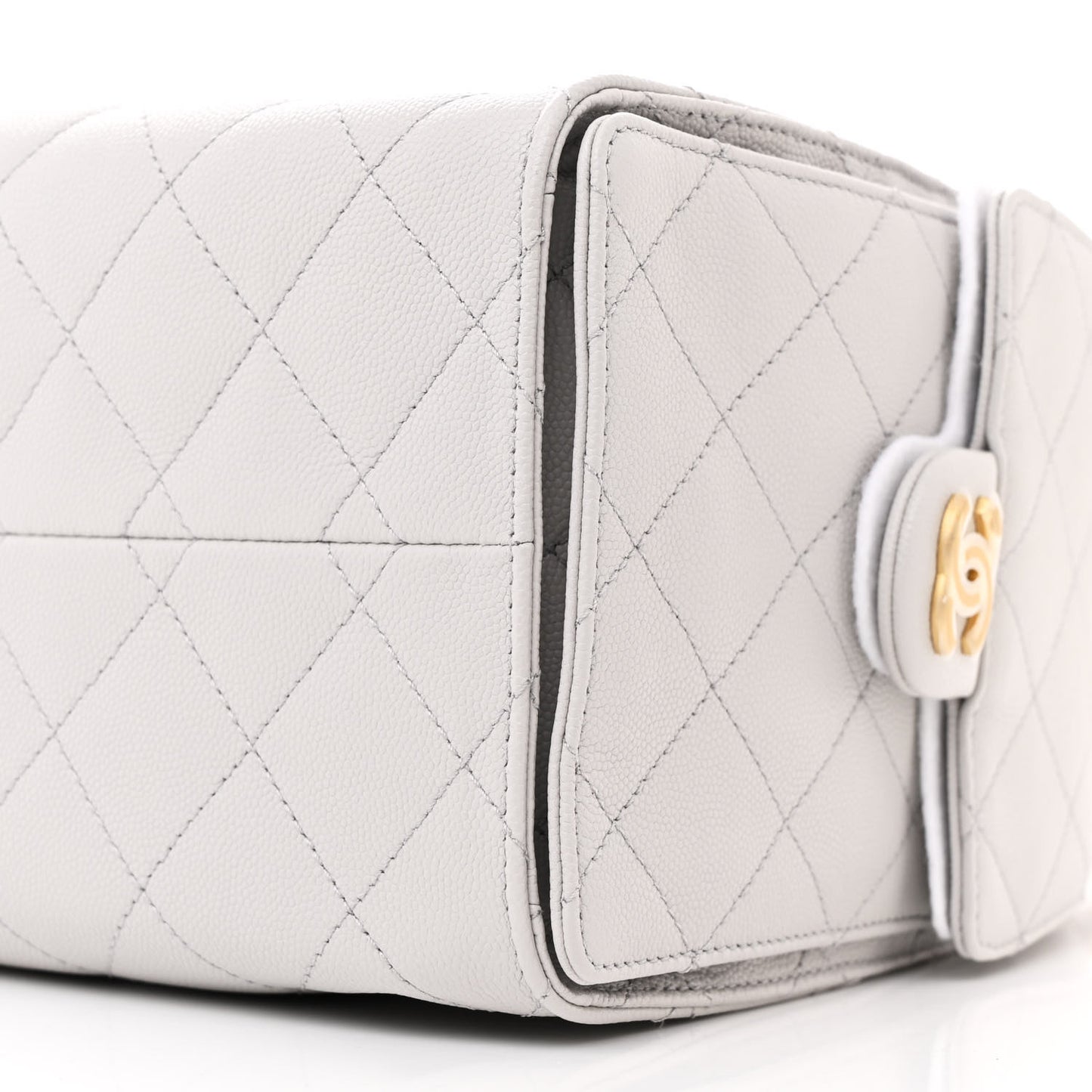 Caviar Quilted Small Chanel 25 Handbag Light Grey