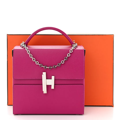 Hermes Madame Calfskin Cinhetic Boxy Top Handle Bag Rose Pourpre 10 of 10