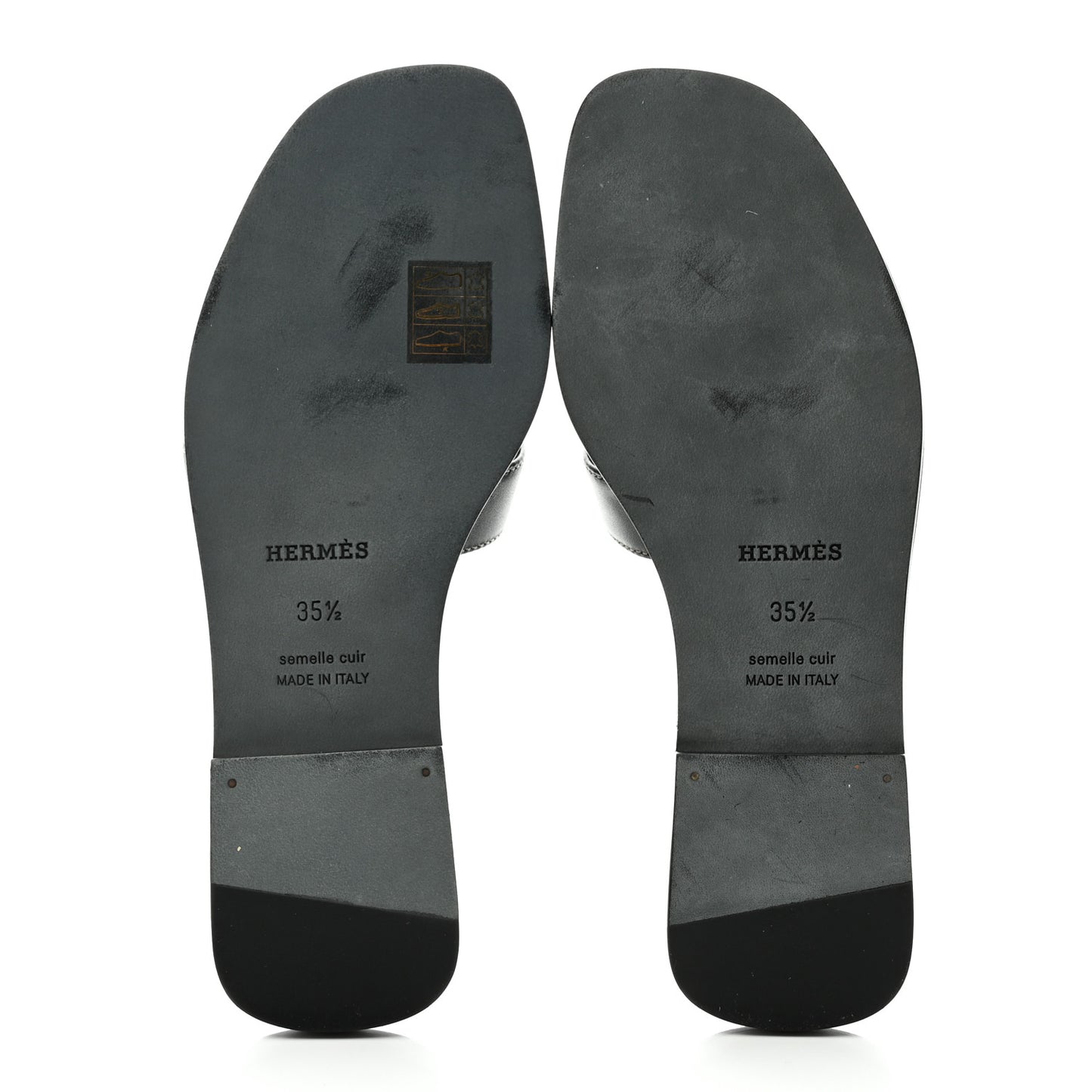 Box Calfskin Oran Sandals 35.5 Black