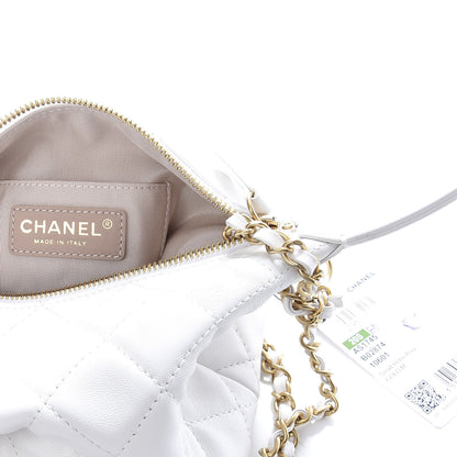 Chanel Lambskin Quilted Small Hobo White 6 of 11