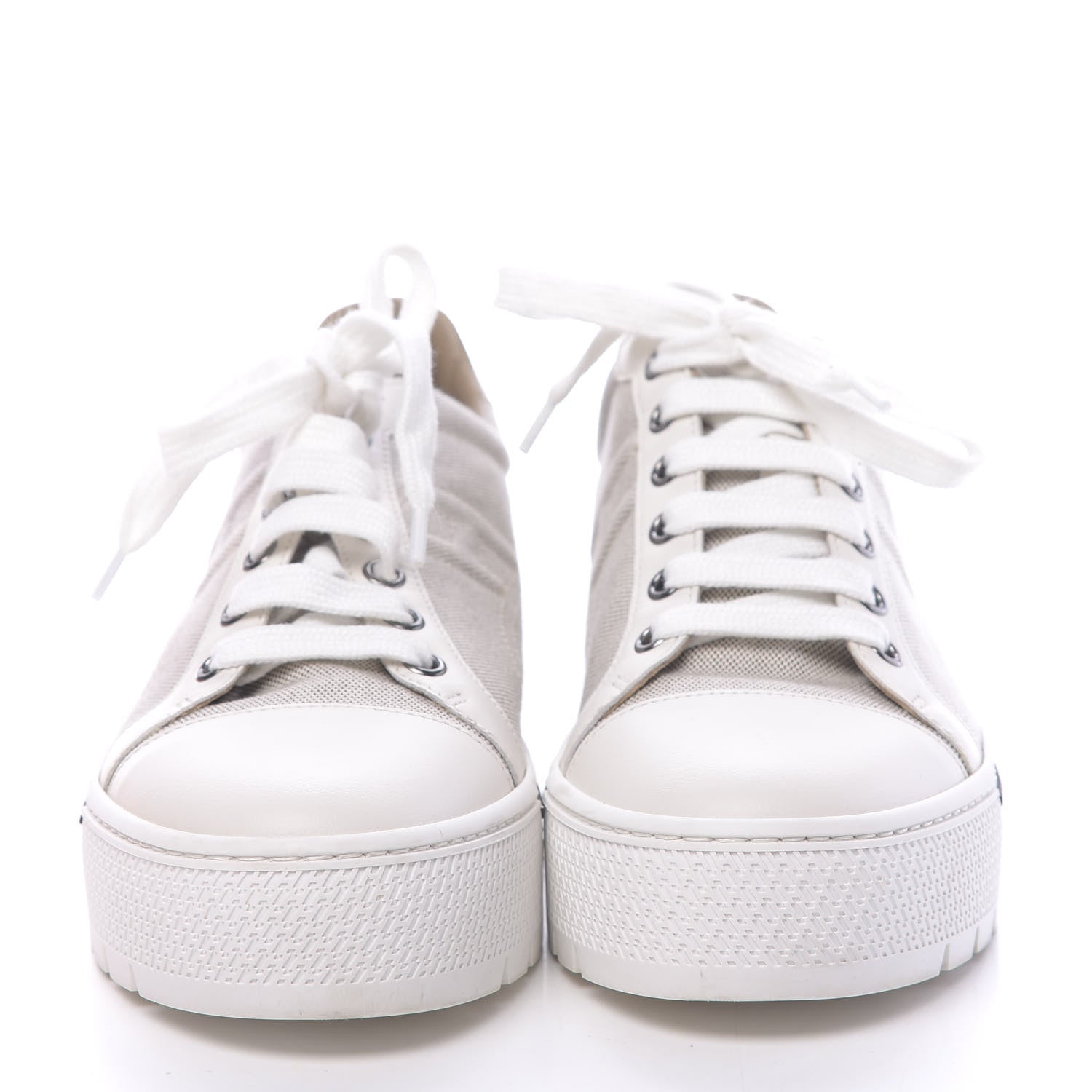 Hermes Canvas Calfskin Womens Voltage Sneakers 36.5 Prunoir White 2 of 9