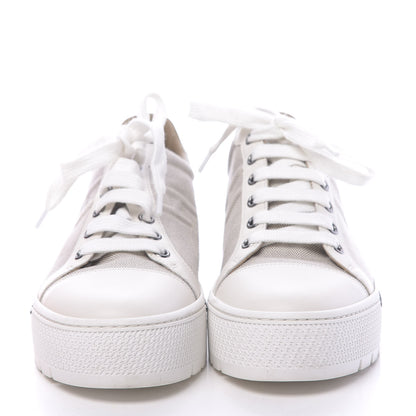 Hermes Canvas Calfskin Womens Voltage Sneakers 36.5 Prunoir White 2 of 9