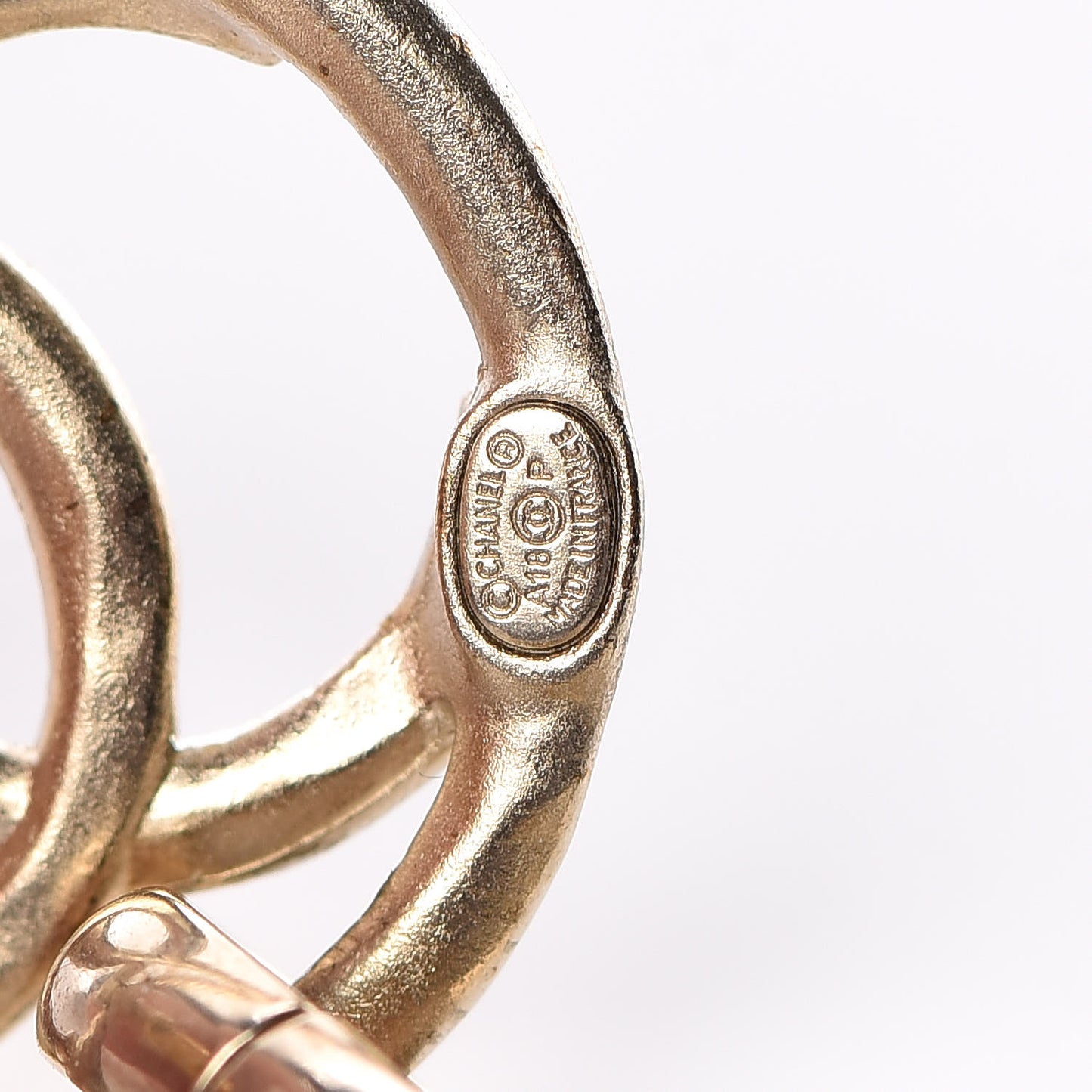 CC Hoop Drop Earrings Gold