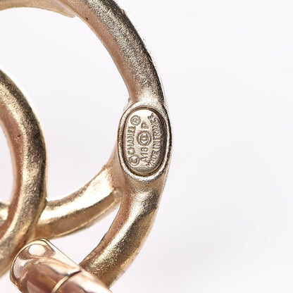 Chanel CC Hoop Drop Earrings Gold 4 of 4