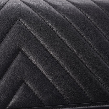Chanel Calfskin Chevron Quilted Boy Convertible Clutch Flap Black 21 of 21