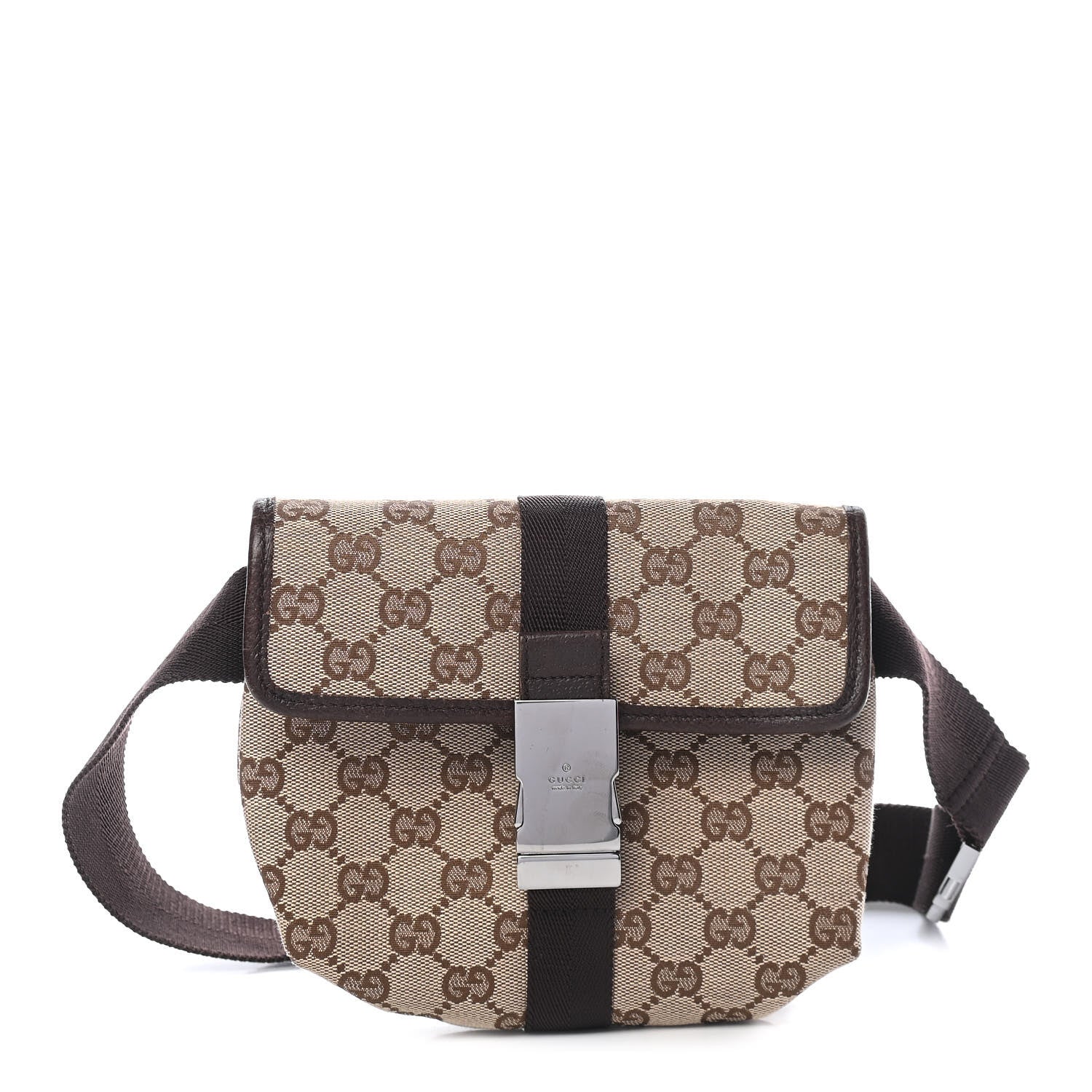 Gucci Monogram Waist Pouch Bag Dark Brown 1 of 9