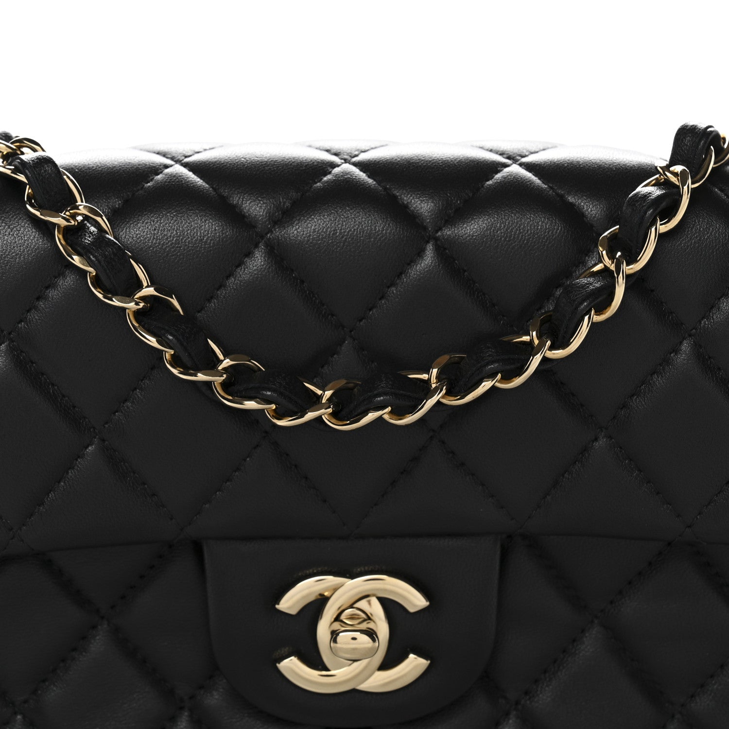 Chanel Lambskin Quilted Mini Rectangular Flap Black 8 of 11