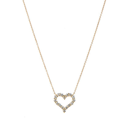 Tiffany 18K Yellow Gold Diamond Heart Pendant Necklace 1 of 5