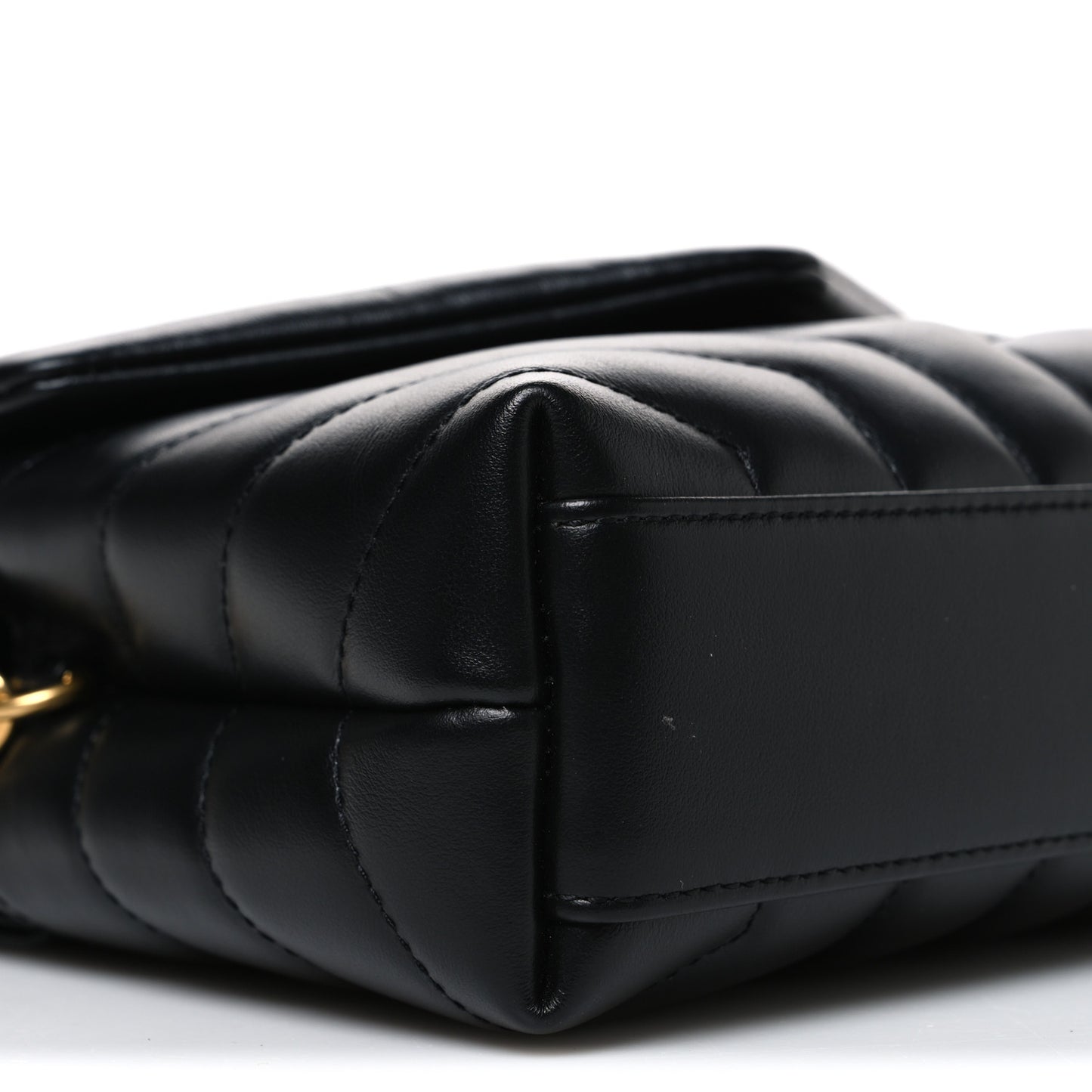 Calfskin Y Quilted Monogram Toy Loulou Crossbody Bag Black