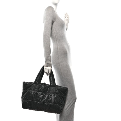 Chanel Nylon Quilted Small Coco Cocoon Tote Black 2 of 10
