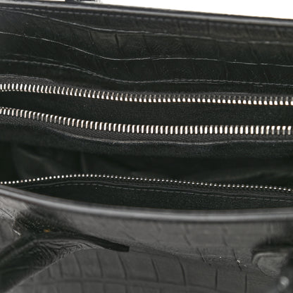 Saint Laurent Calfskin Crocodile Embossed Small Sac de Jour Black 13 of 14
