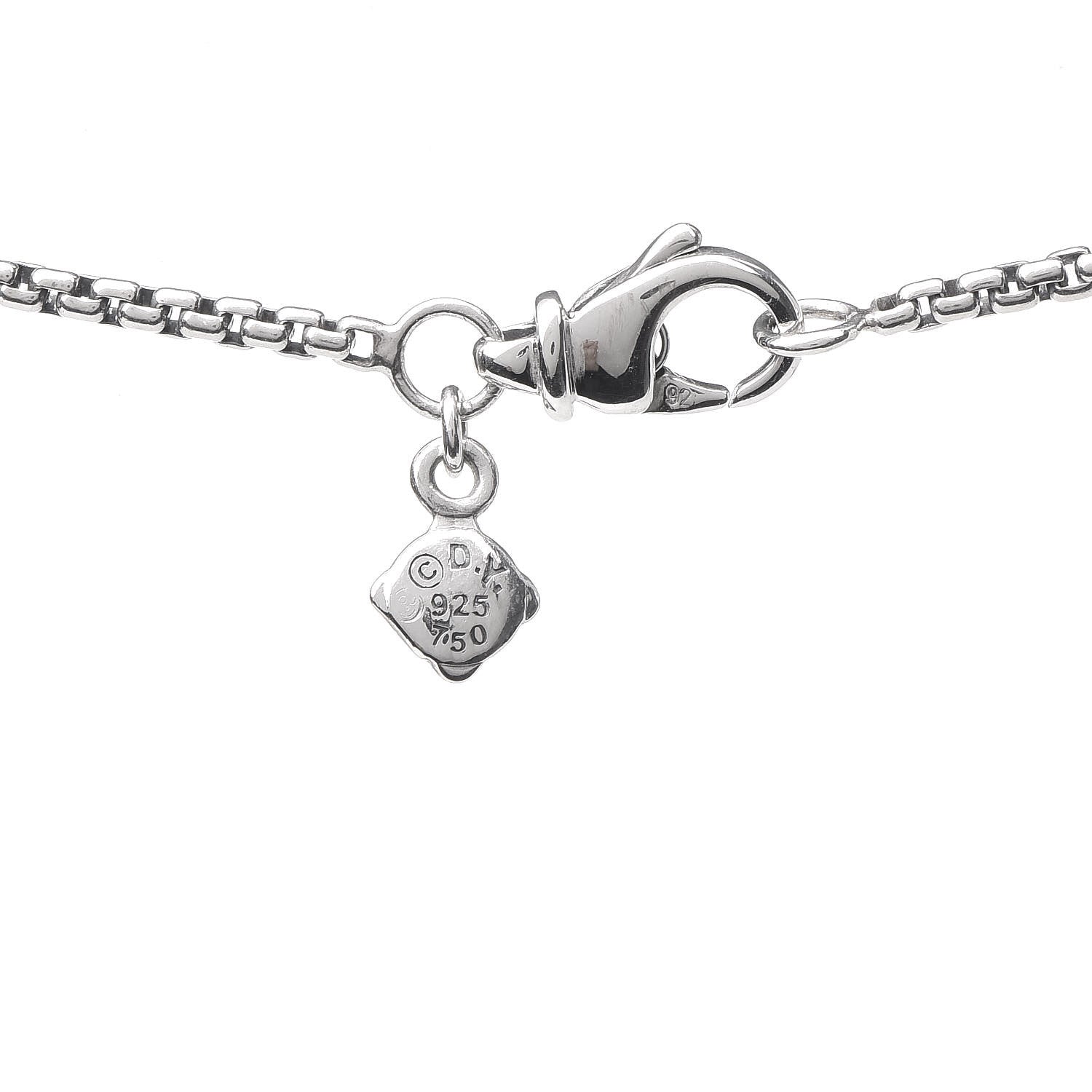 David Yurman Sterling Silver 18K Yellow Gold Open Heart Cable Necklace 5 of 5