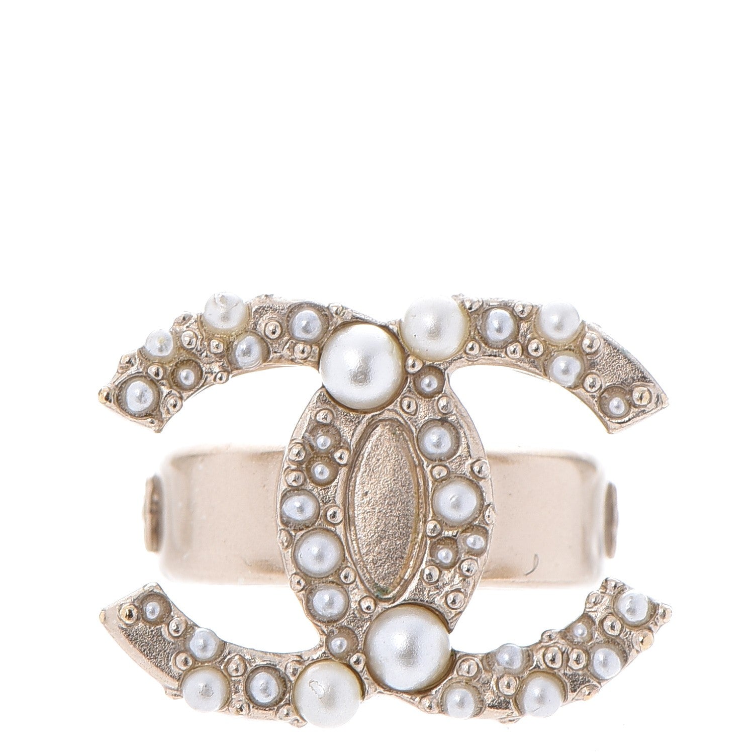 Chanel Pearl CC Ring 7 Gold 1 of 5