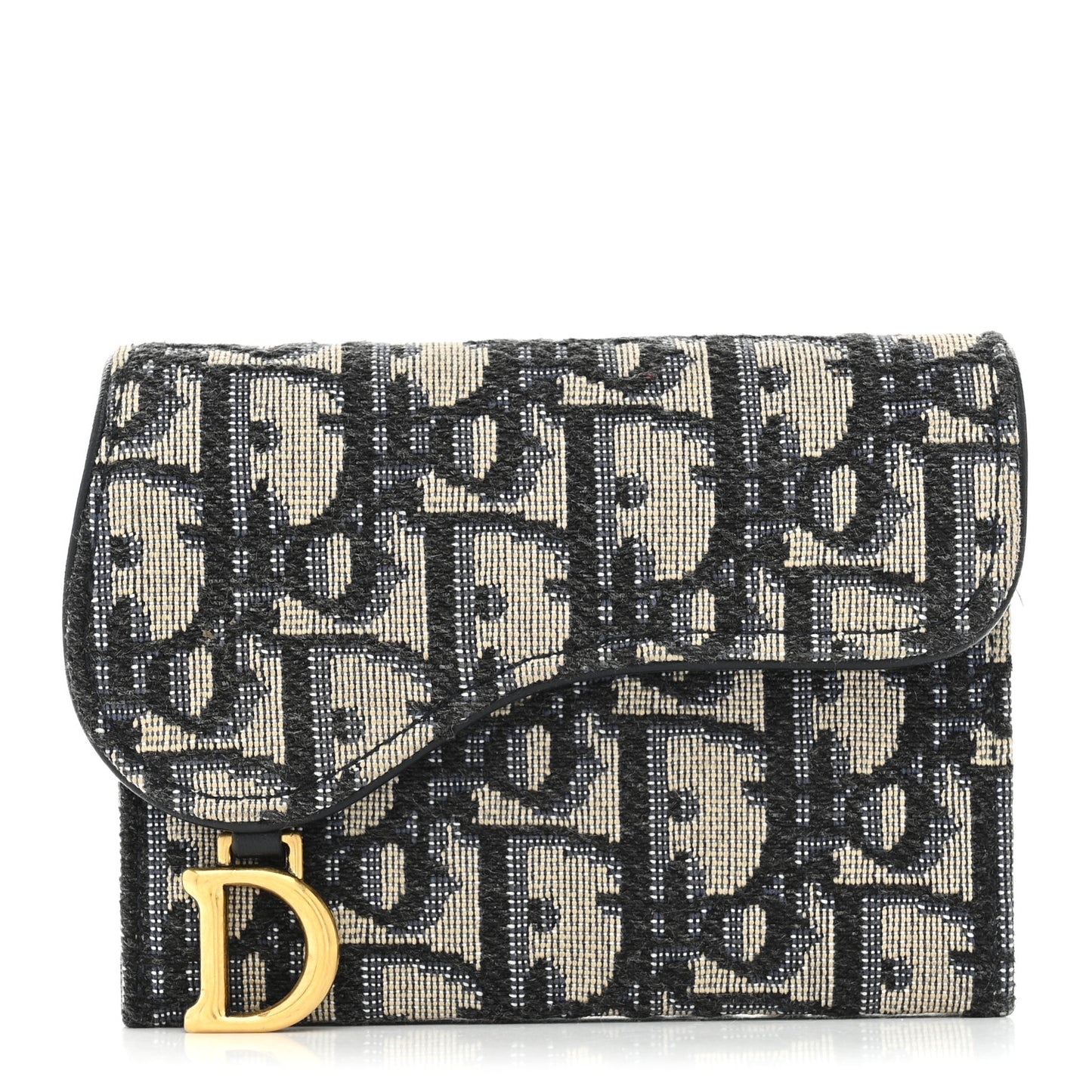 Oblique Saddle 5-Gusset Card Holder Blue