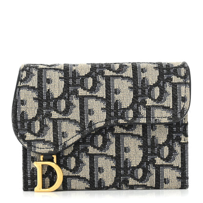 Christian Dior Oblique Saddle 5-Gusset Card Holder Blue 1 of 8