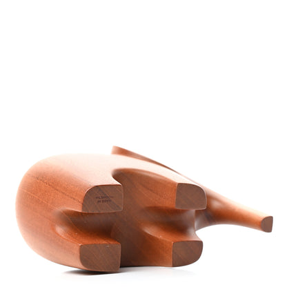 Hermes Mahogany Wood Elephant Lao Paperweight Naturel 4 of 7