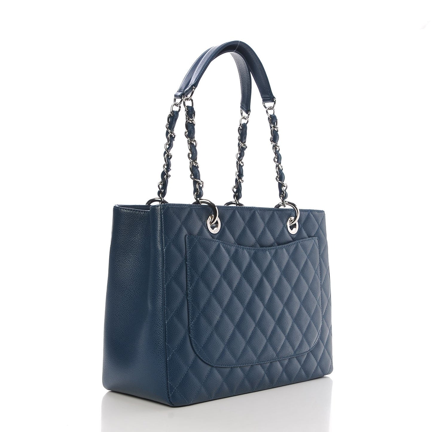 Caviar Quilted Grand Shopping Tote GST Dark Blue