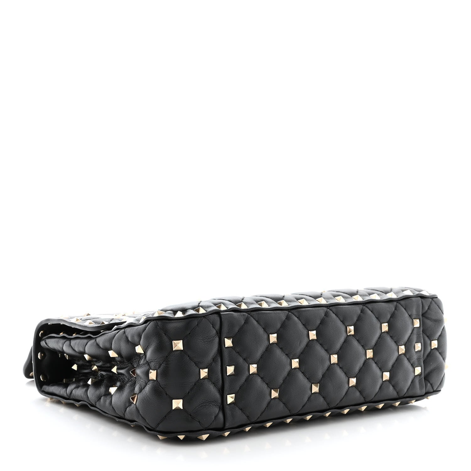 Valentino Garavani Lambskin VLTN Print Medium Rockstud Spike Shoulder Bag Black 4 of 10
