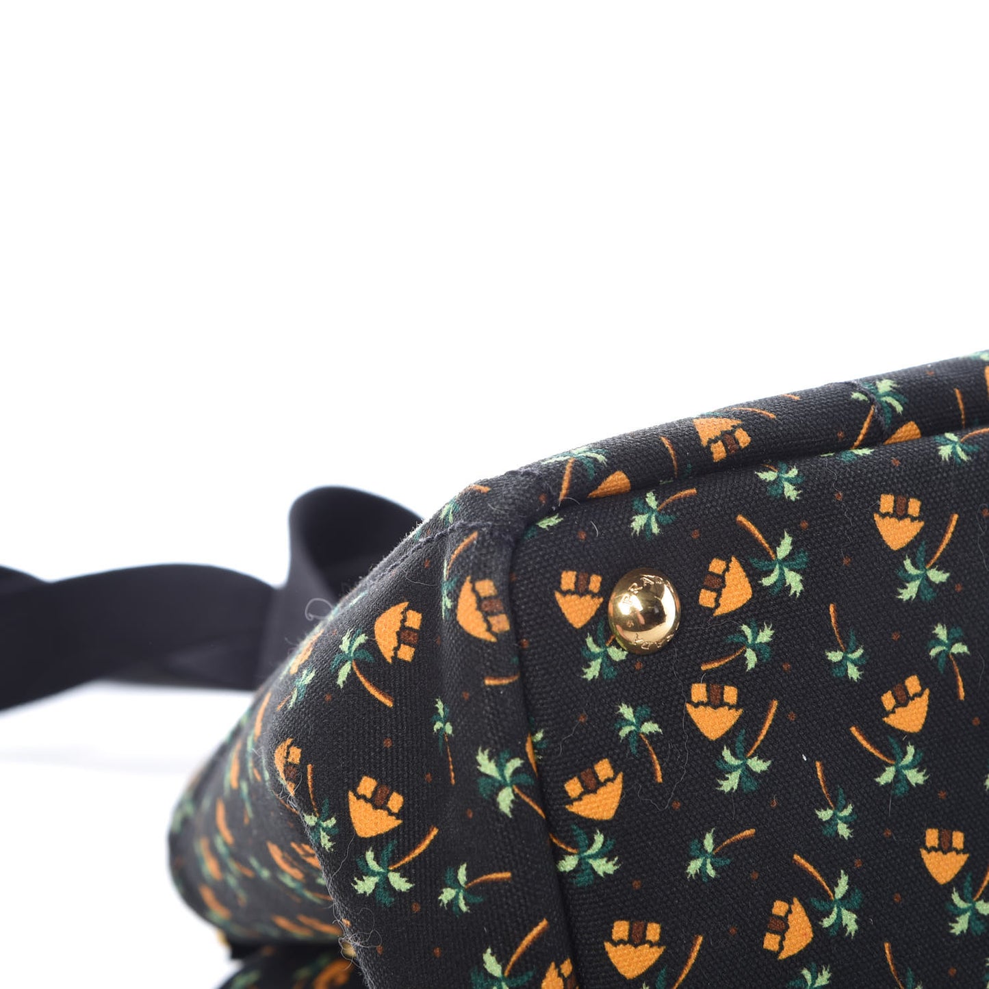 Canapa Palm Tree Print Logo Tote Black