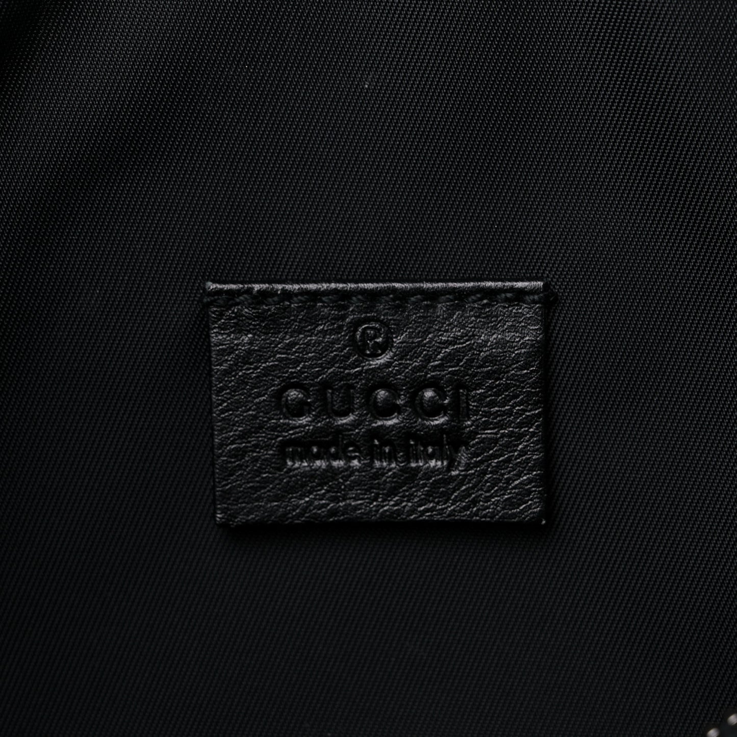 Nylon Guccissima Zip Top Pouch Black