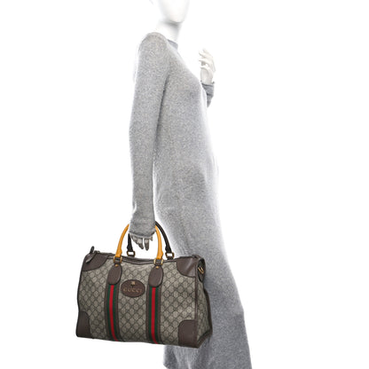Gucci Soft GG Supreme Monogram Web Medium Duffle Bag Beige New Acero Crop 2 of 17