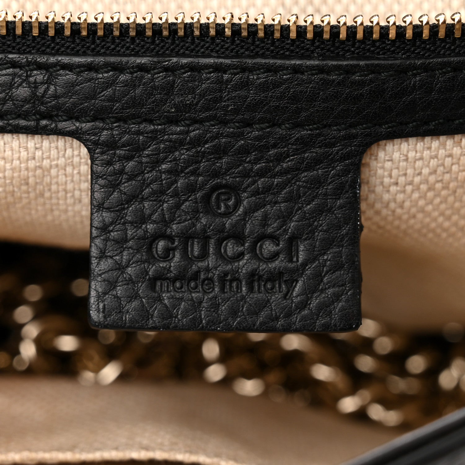 Gucci Pebbled Calfskin Medium Soho Flap Crossbody Black 6 of 17