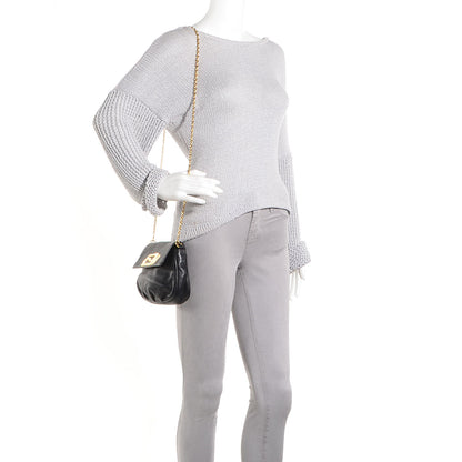 Fendi Vitello Flamingo Fendista Pouchette Crossbody Black 2 of 8