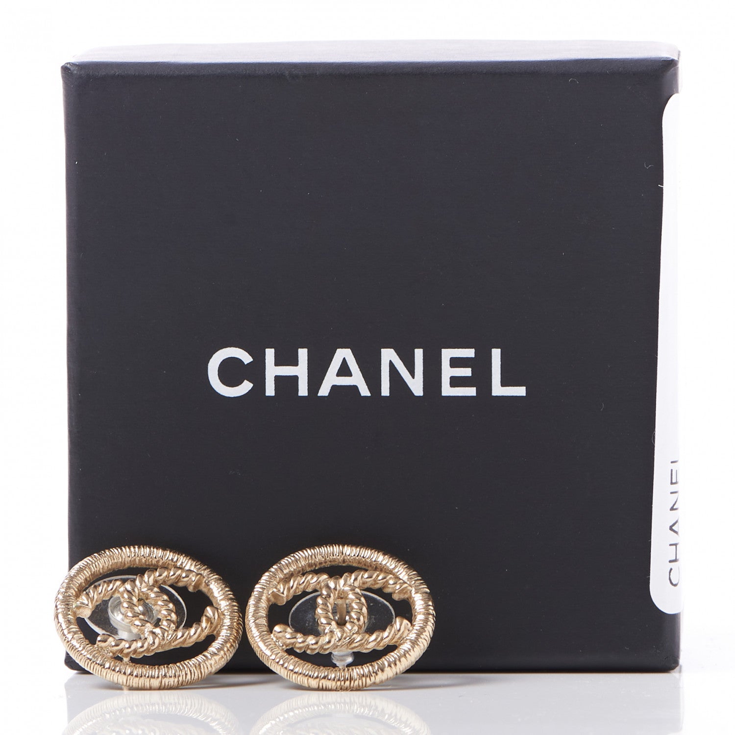 Chanel Twisted CC Earrings Light Gold 9 of 9