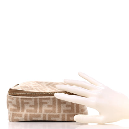 Fendi Wool FF 1974 Cosmetic Case Beige Cammello Sand 2 of 10