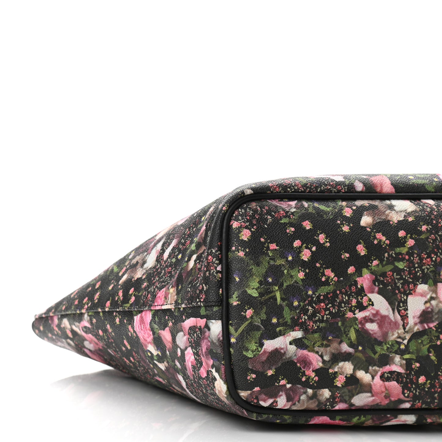 Textured Coated Canvas Roses Camouflage Print Medium Antigona Tote Black