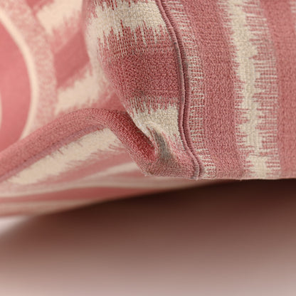 Christian Dior Canvas Embroidered Large Striped Book Tote Pink 10 of 13