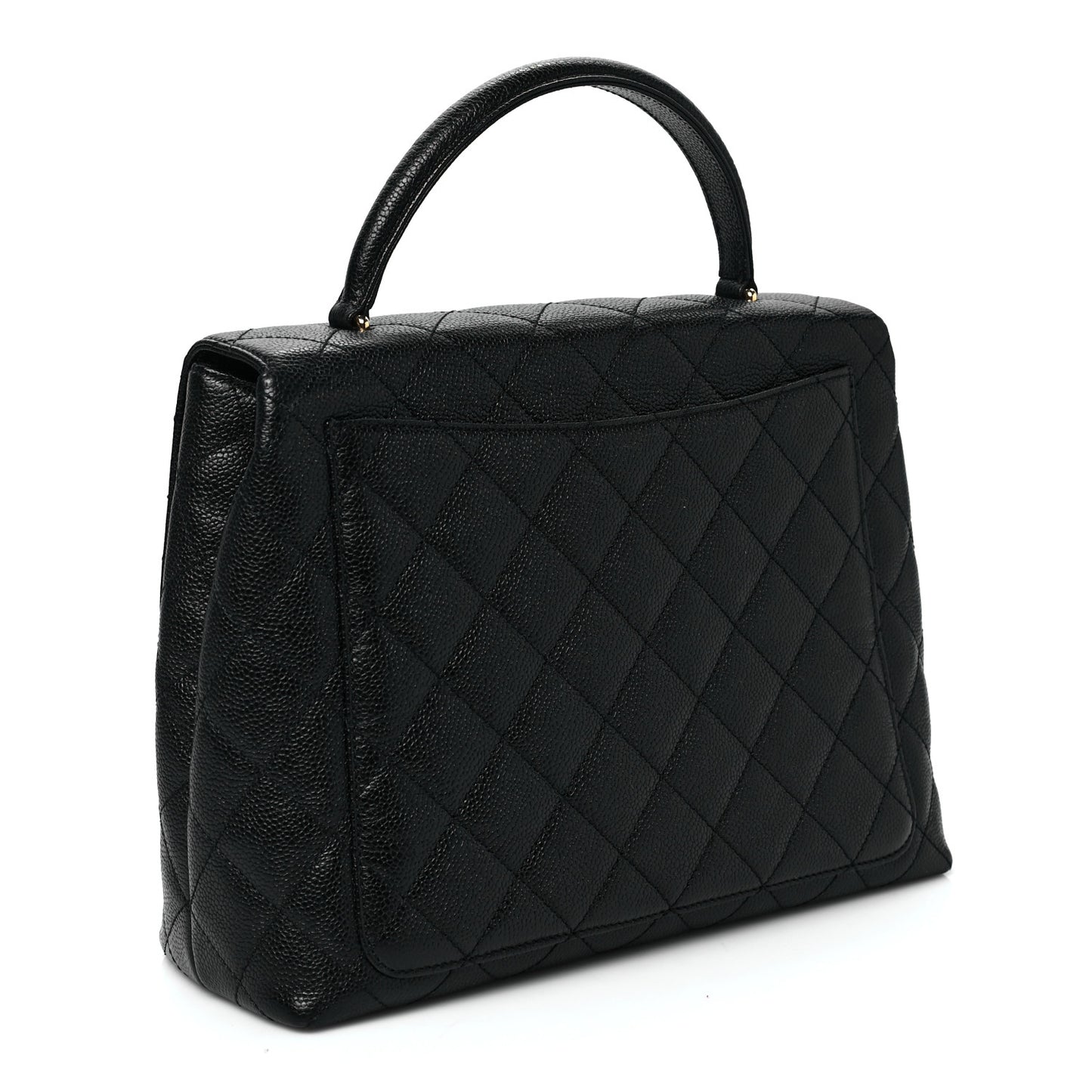 Caviar Quilted Jumbo Kelly Flap Black