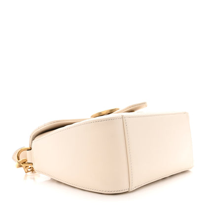 Gucci Calfskin Matelasse Mini GG Marmont Top Handle Shoulder Bag White 4 of 17