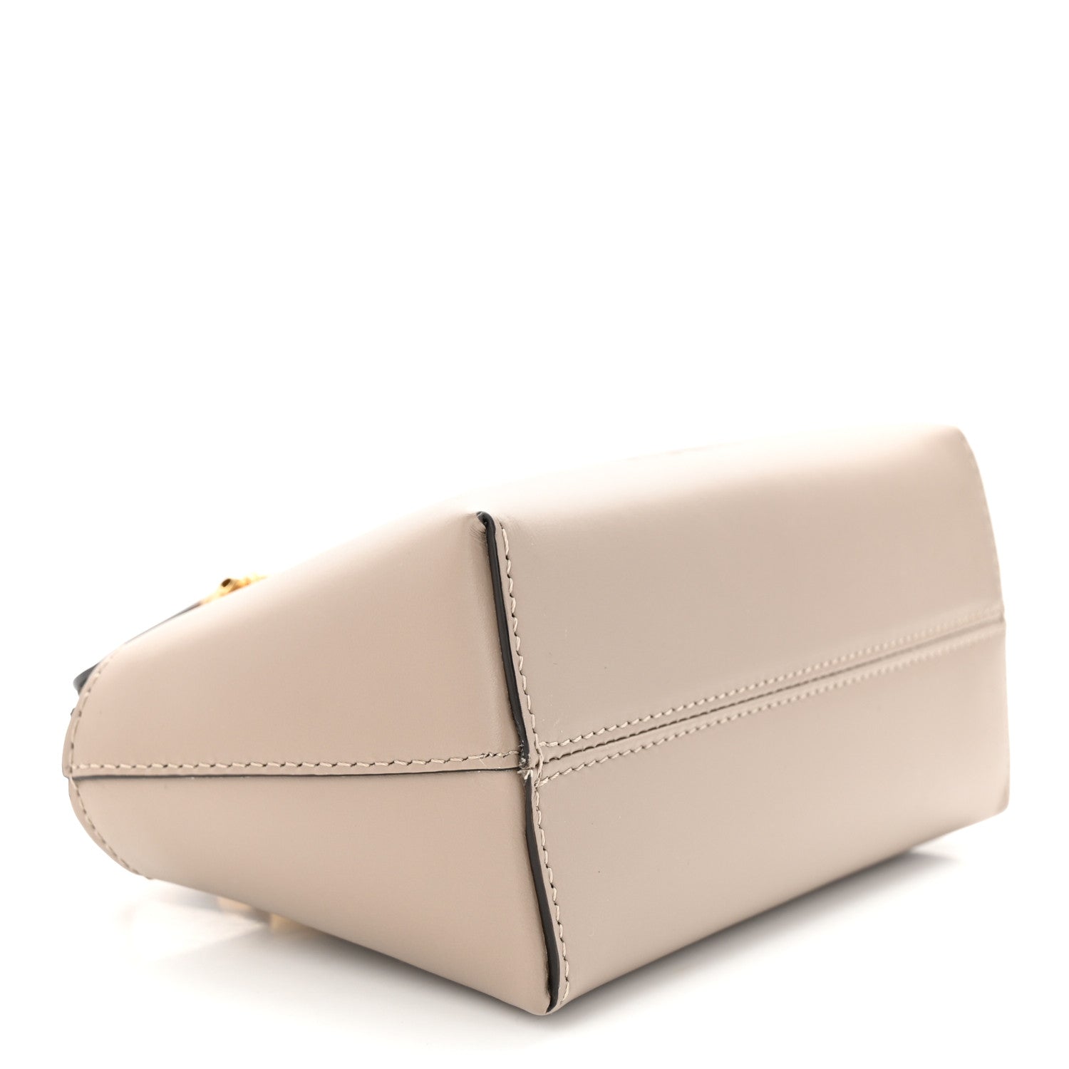 Fendi Vitello King Plexiglass Logo Embossed Mini By The Way Top Handle Boston Bag Tortora 4 of 10