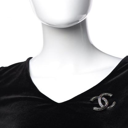 Chanel Ruthenium Crystal Baguette CC Brooch Multicolor 2 of 5