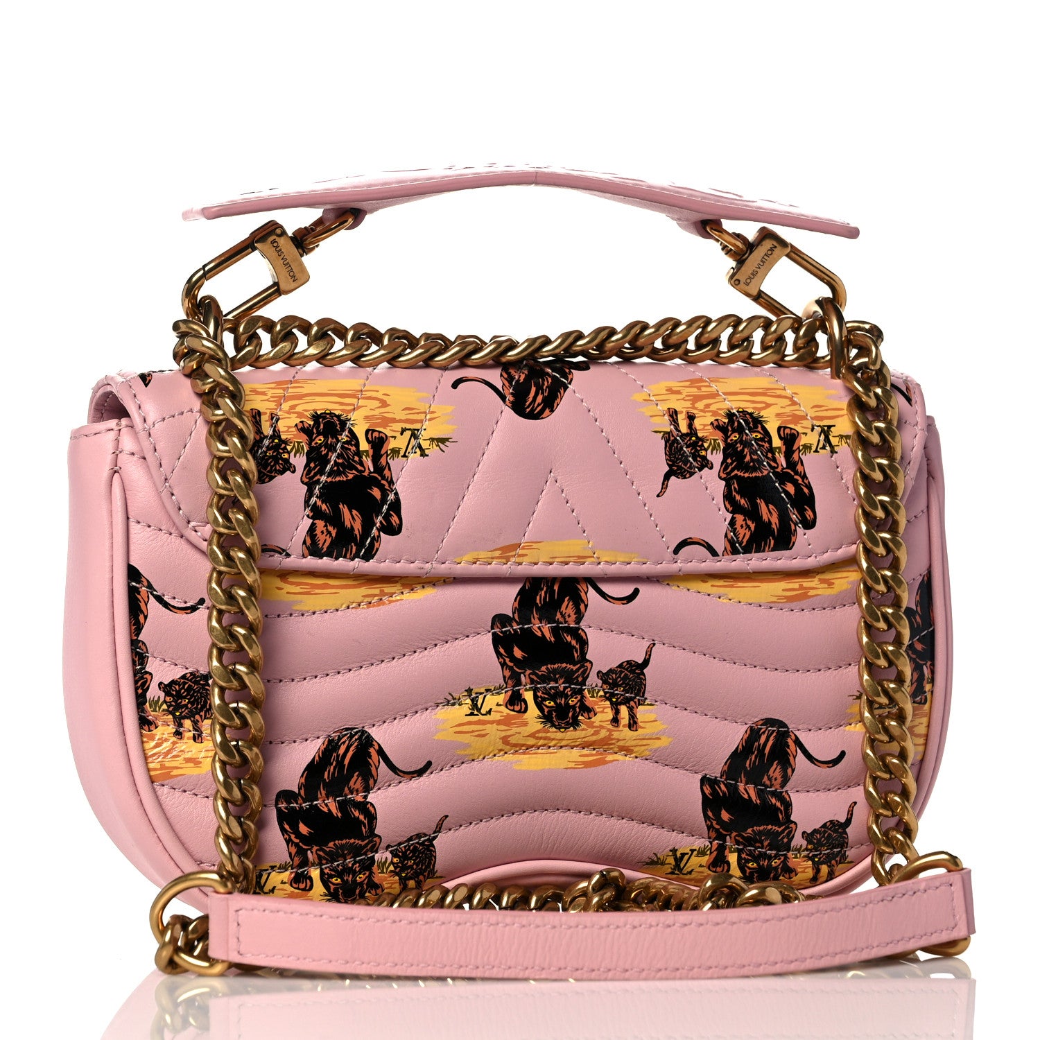Louis Vuitton Calfskin Leopard Print New Wave Chain PM Light Pink 2 of 12