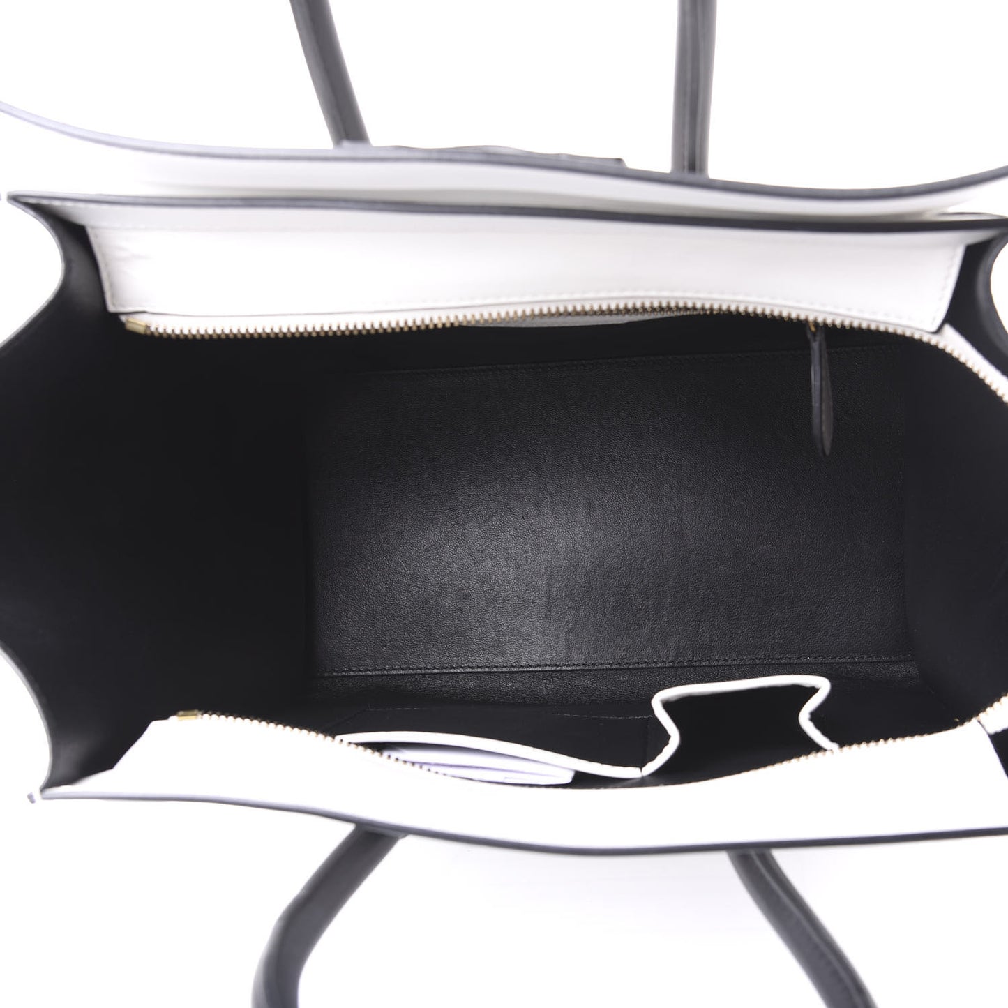 Satin Calfskin Mini Bi-Color Luggage White Black