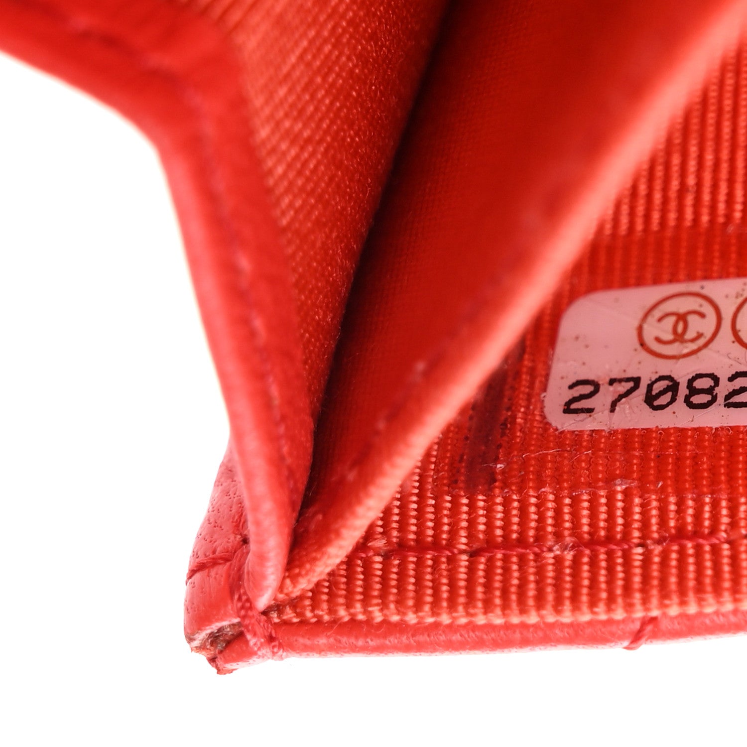 Chanel Lambskin Quilted Flap Card Holder Wallet Red 8 of 9