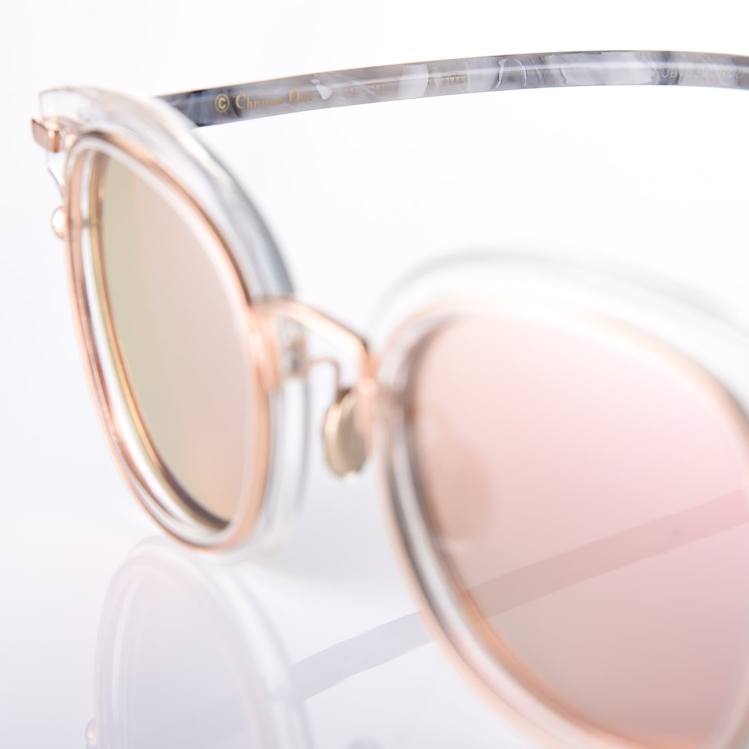 Christian Dior Origins2 Round Marble Sunglasses Rose Gold 6 of 10