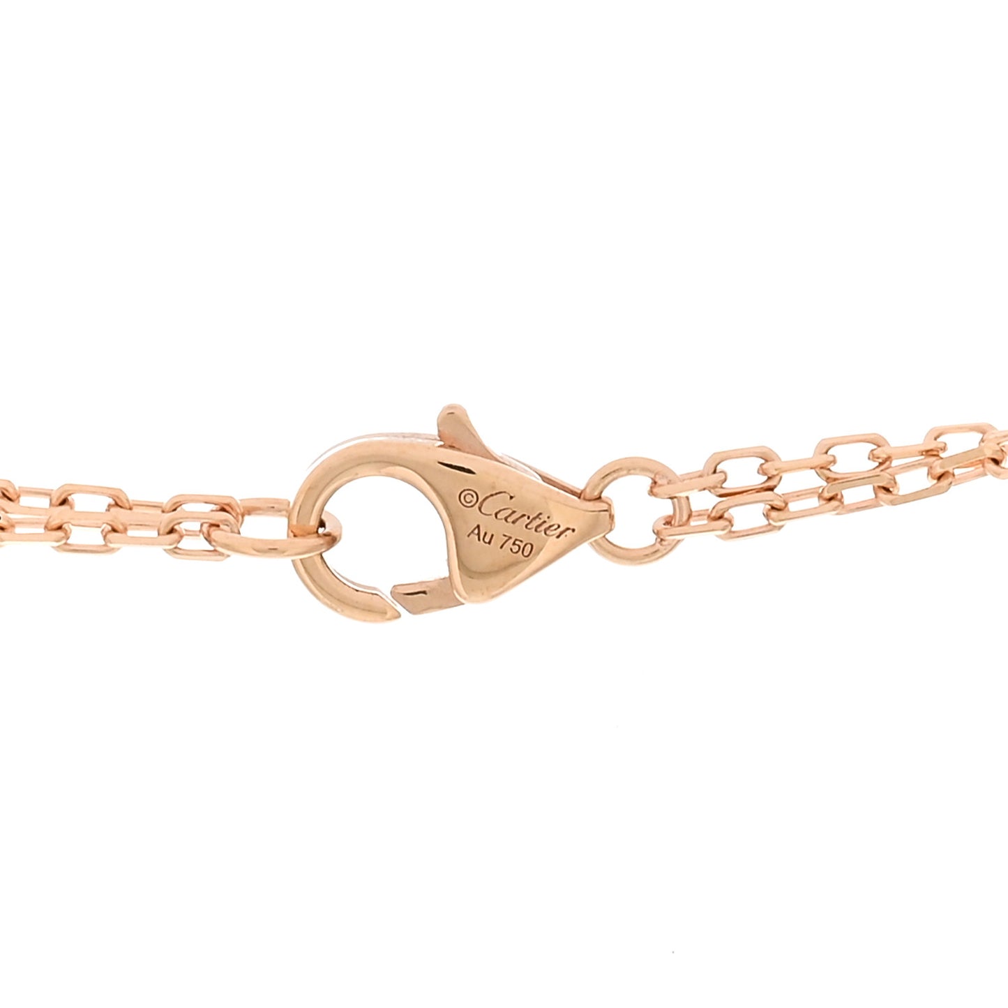 18K Pink Gold 2 Diamond LOVE Necklace