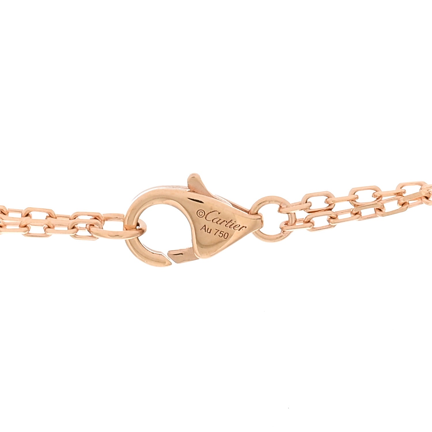 Cartier 18K Pink Gold 2 Diamond LOVE Necklace 4 of 5