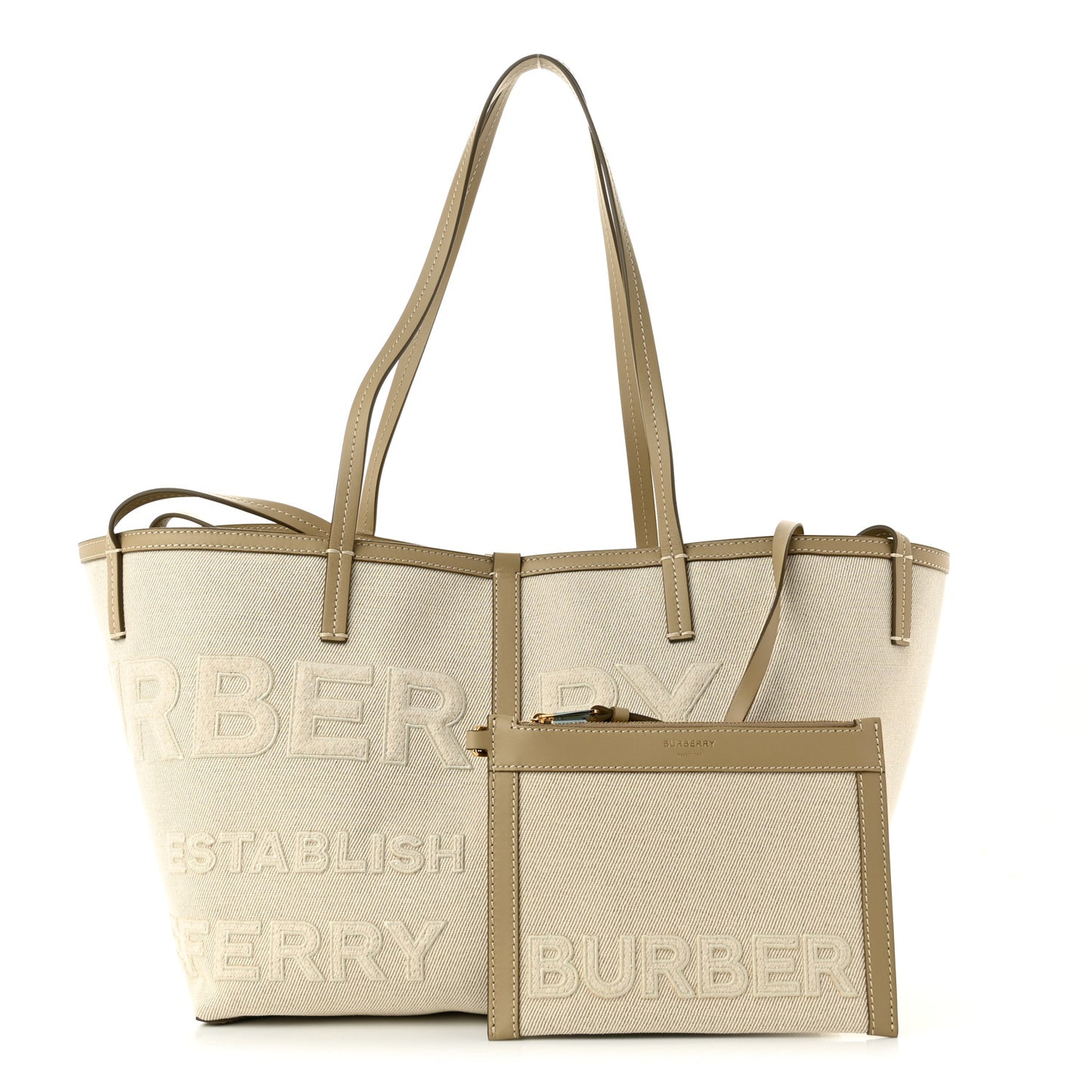Cotton Canvas Mini Logo Horseferry Tote Bag Off White