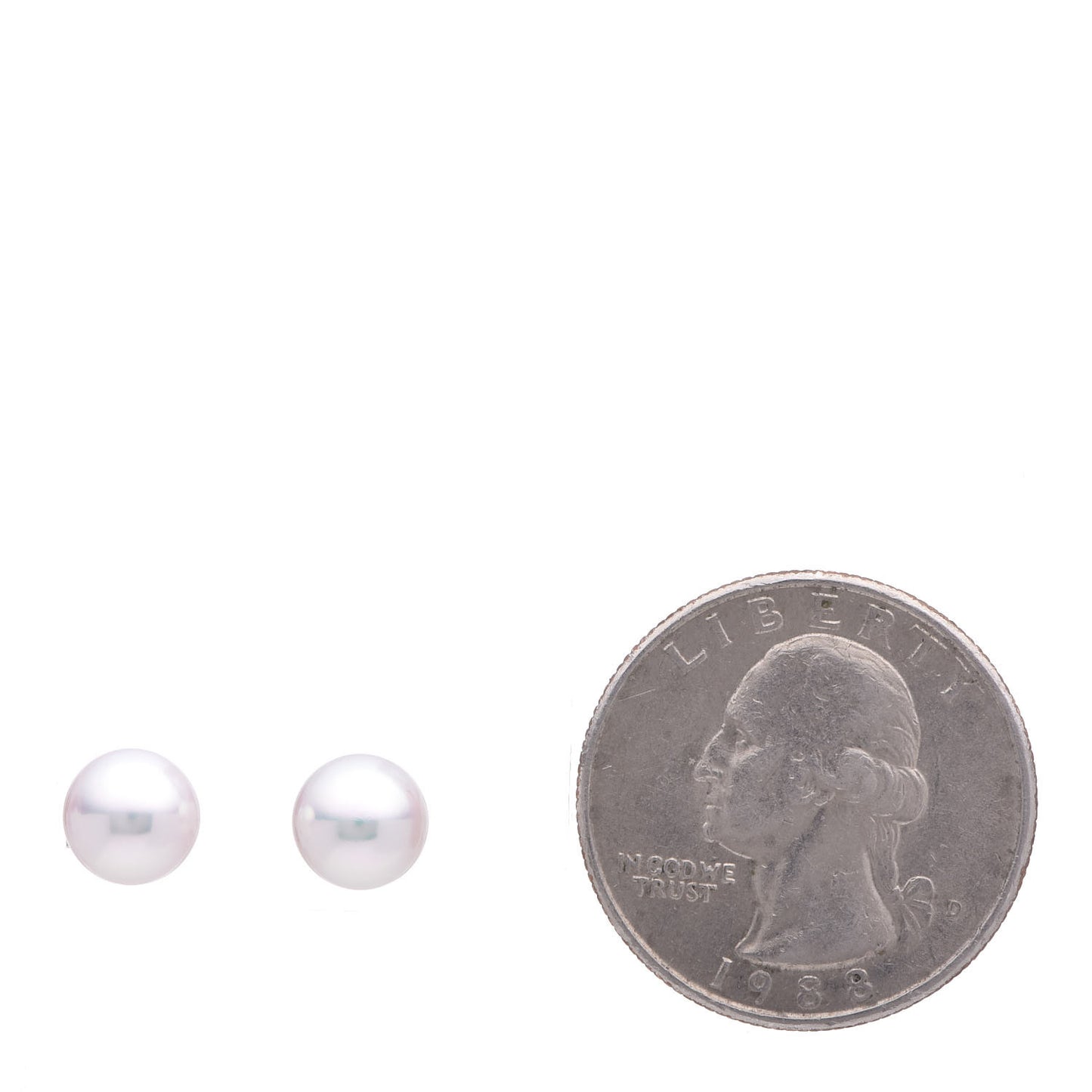 18K White Gold Akoya Pearl 7mm Stud Earrings