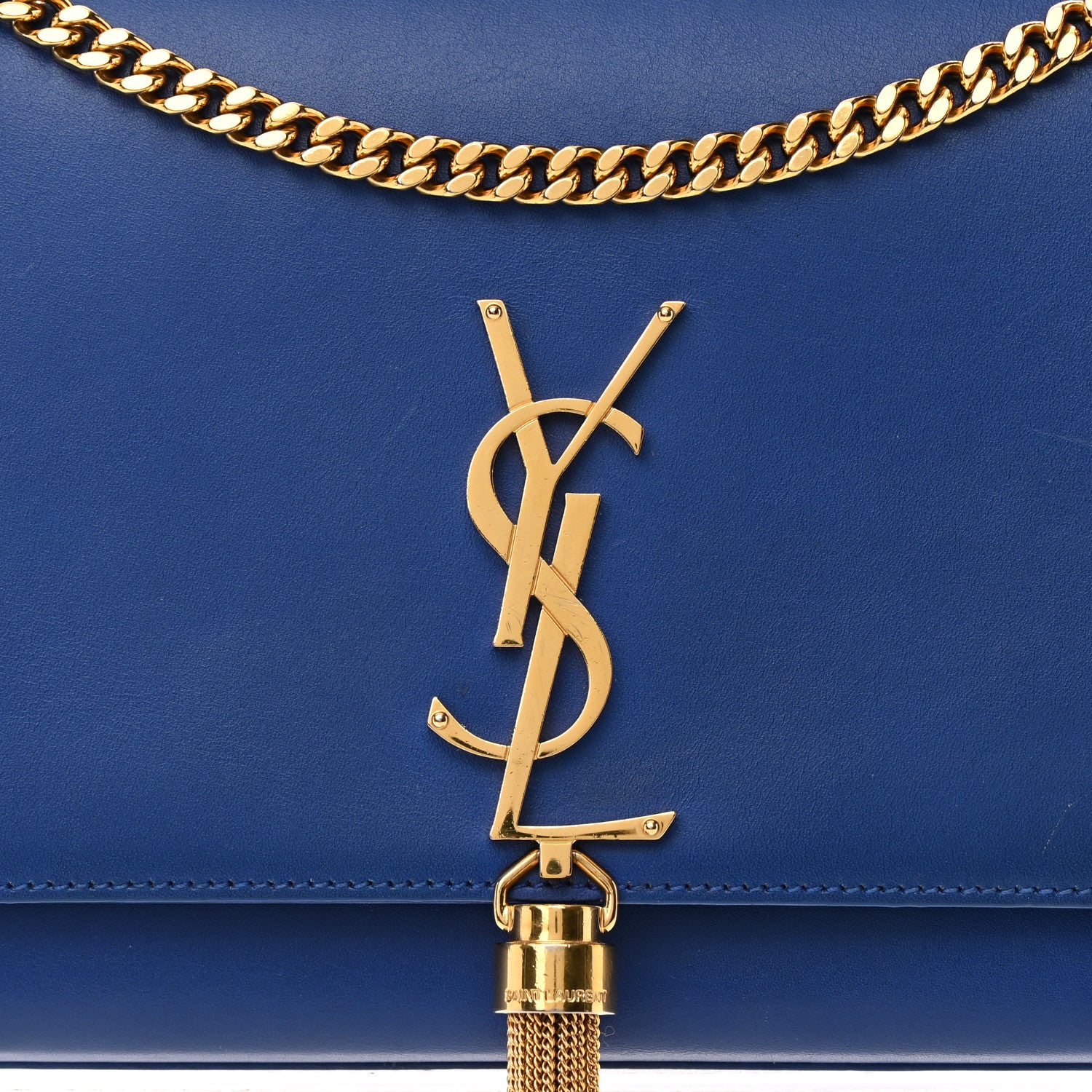 Saint Laurent Smooth Calfskin Medium Classic Monogram Kate Tassel Satchel Royal Blue 7 of 21