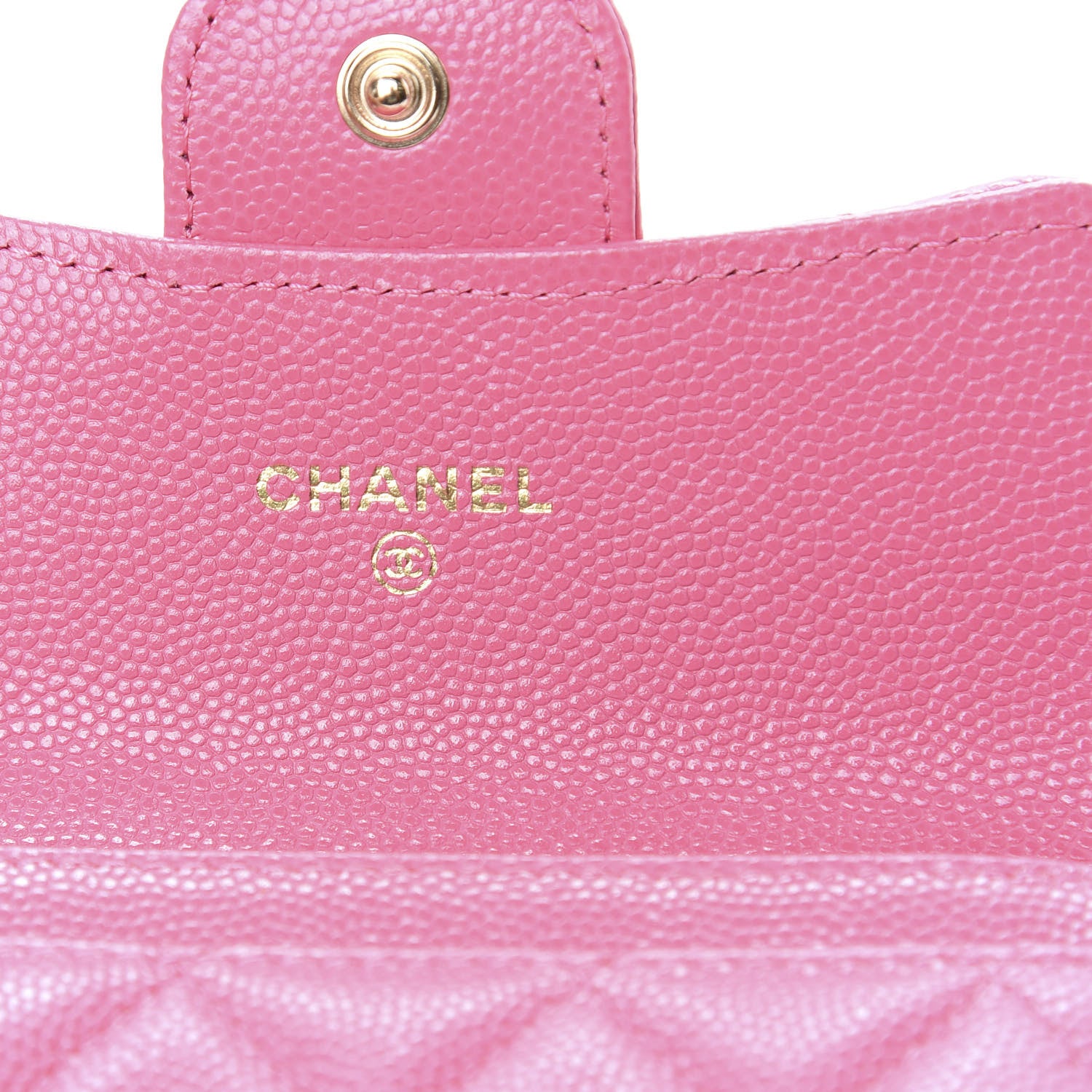 Chanel Caviar Quilted Flap Card Holder Wallet Pink 6 of 9